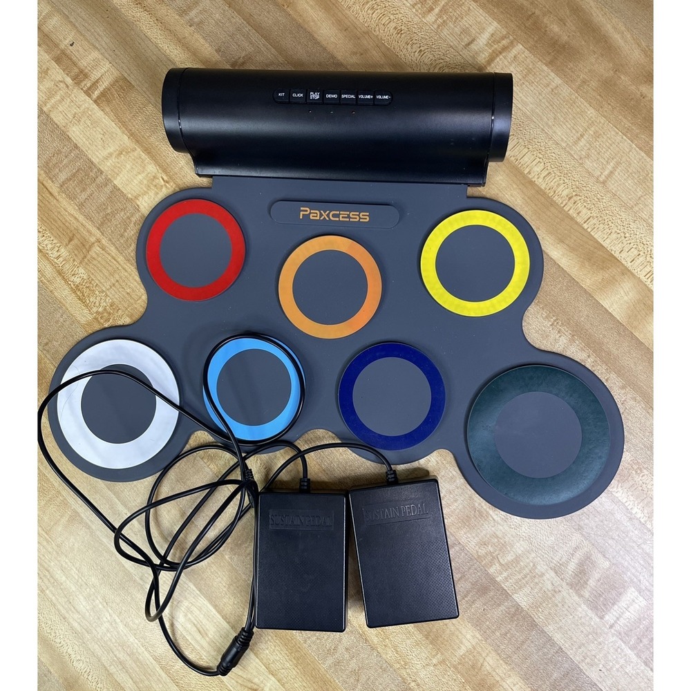 PAXCESS 7 Pads Electronic Colorful Drum Set Pedals